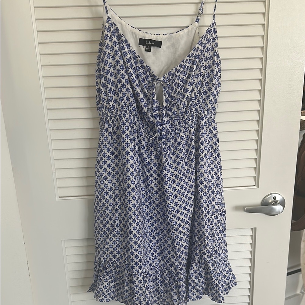 Blue and White Patterned Dress